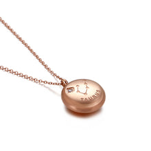 Load image into Gallery viewer, Fashion and Simple Plated Rose Gold Twelve Constellations Taurus Round 316L Stainless Steel Pendant with Cubic Zirconia and Necklace
