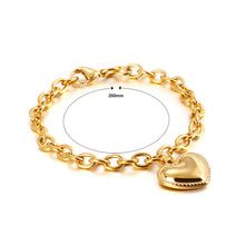 Load image into Gallery viewer, Simple and Romantic Plated Gold Heart-shaped 316L Stainless Steel Bracelet