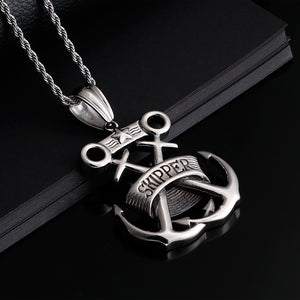 Fashion Personality Anchor 316L Stainless Steel Pendant with Necklace