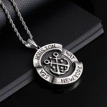 Load image into Gallery viewer, Fashion Personality Anchor Geometric Round 316L Stainless Steel Pendant with Necklace