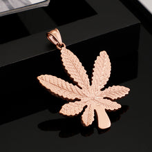 Load image into Gallery viewer, Fashion and Elegant Plated Rose Gold Maple Leaf 316L Stainless Steel Pendant with Necklace