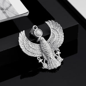 Fashion Bright Eagle 316L Stainless Steel Pendant with Cubic Zirconia and Necklace