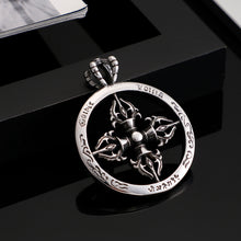Load image into Gallery viewer, Fashion Vintage Hollow Cross Vajra Round 316L Stainless Steel Pendant with Necklace