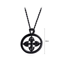 Load image into Gallery viewer, Fashion Vintage Plated Black Hollow Cross Vajra Round 316L Stainless Steel Pendant with Necklace