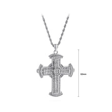 Load image into Gallery viewer, Simple Personality Cross Cubic Zirconia 316L Stainless Steel Pendant with Necklace