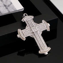 Load image into Gallery viewer, Simple Personality Cross Cubic Zirconia 316L Stainless Steel Pendant with Necklace