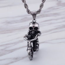 Load image into Gallery viewer, Fashion Personality Skull Motorcycle 316L Stainless Steel Pendant with Necklace