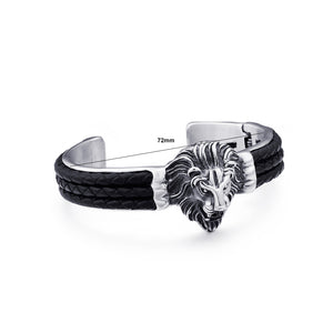 Fashion Domineering Lion 316L Stainless Steel Open Bangle