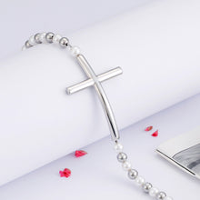 Load image into Gallery viewer, Fashion Simple Cross Round Bead 316L Stainless Steel Bracelet