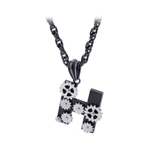Load image into Gallery viewer, Fashion Creative Plated Black English Alphabet H Gear 316L Stainless Steel Pendant with Necklace