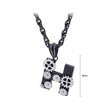 Load image into Gallery viewer, Fashion Creative Plated Black English Alphabet H Gear 316L Stainless Steel Pendant with Necklace