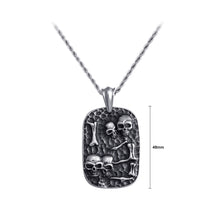 Load image into Gallery viewer, Fashion Punk Skull Geometric Square Brand 316L Stainless Steel Pendant with Necklace