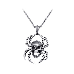 Fashion Personality Skeleton Spider 316L Stainless Steel Pendant with Necklace