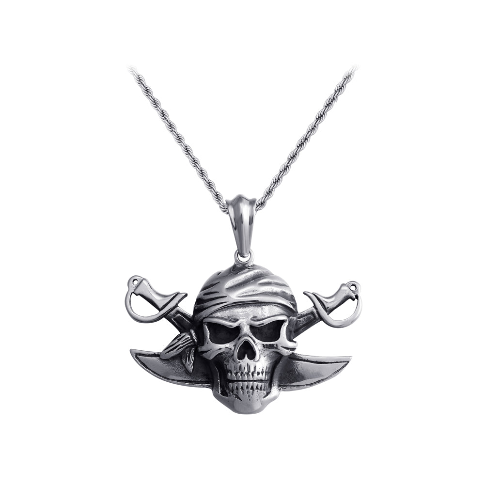 Fashion Personality Skull Pirate 316L Stainless Steel Pendant with Necklace
