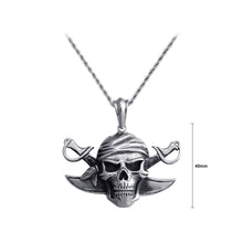 Load image into Gallery viewer, Fashion Personality Skull Pirate 316L Stainless Steel Pendant with Necklace