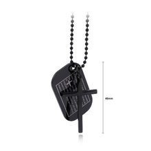 Load image into Gallery viewer, Fashion Simple Plated Black Cross Geometric Square Brand 316L Stainless Steel Pendant with Necklace