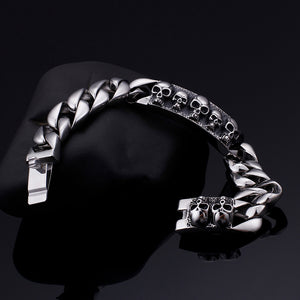 Fashion Personality Skull Geometric 316L Stainless Steel Bracelet