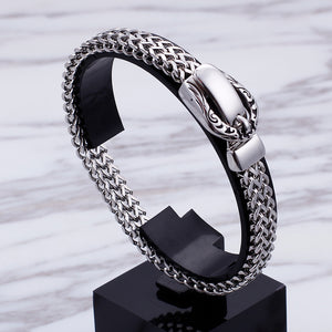 Fashion Simple Double-layer Geometric 316L Stainless Steel Bracelet