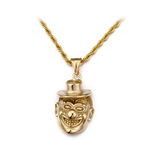 Load image into Gallery viewer, Fashion Creative Plated Gold Clown 316L Stainless Steel Pendant with Necklace