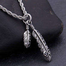 Load image into Gallery viewer, Fashion Simple Feather 316L Stainless Steel Pendant with Necklace