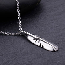 Load image into Gallery viewer, Fashion Simple Feather 316L Stainless Steel Pendant with Necklace