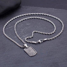 Load image into Gallery viewer, Simple and Fashion Diamond Pattern Geometric 316L Stainless Steel Pendant with Necklace