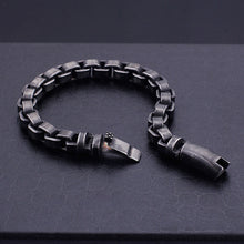 Load image into Gallery viewer, Simple Vintage Plated Black Geometric 316L Stainless Steel Bracelet 23cm
