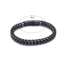 Load image into Gallery viewer, Simple Personality Plated Black Double Geometric 316L Stainless Steel Bracelet 19cm