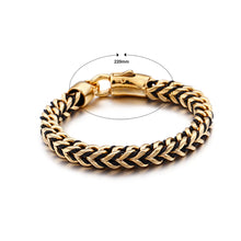 Load image into Gallery viewer, Simple and Fashion Plated Gold Double-layer Geometric 316L Stainless Steel Bracelet 22cm