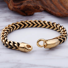 Load image into Gallery viewer, Simple and Fashion Plated Gold Double-layer Geometric 316L Stainless Steel Bracelet 22cm