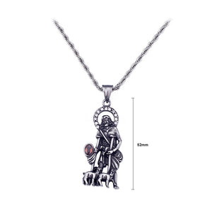 Fashion Personality Old Man and Goat 316L Stainless Steel Pendant with Cubic Zirconia and Necklace