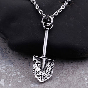 Fashion Creative Spade 316L Stainless Steel Pendant with Necklace