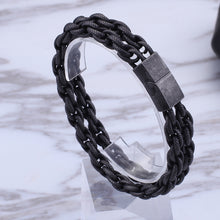 Load image into Gallery viewer, Fashion Personality Plated Black Geometric Multi-layer 316L Stainless Steel Bracelet