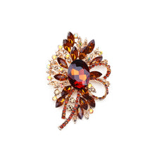 Load image into Gallery viewer, Elegant Bright Geometric Flower Brooch with Yellow Cubic Zirconia