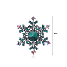 Load image into Gallery viewer, Fashion Bright Snowflake Brooch with Green Cubic Zirconia