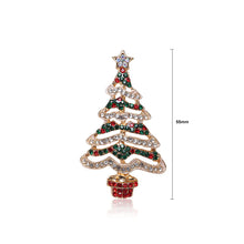Load image into Gallery viewer, Fashion and Simple Plated Gold Christmas Tree Brooch with Colorful Cubic Zirconia
