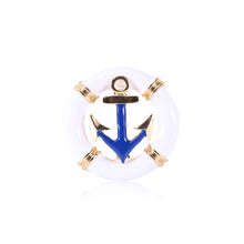 Load image into Gallery viewer, Fashion Simple Plated Gold Geometric Round Anchor Brooch