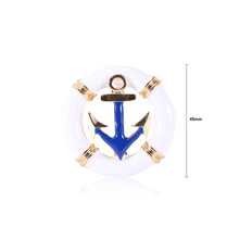 Load image into Gallery viewer, Fashion Simple Plated Gold Geometric Round Anchor Brooch