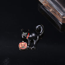 Load image into Gallery viewer, Fashion Cute Black Cat Brooch with Cubic Zirconia