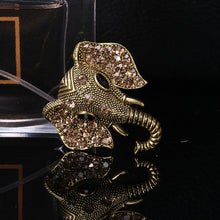 Load image into Gallery viewer, Fashion and Simple Plated Gold Elephant Brooch with Brown Cubic Zirconia