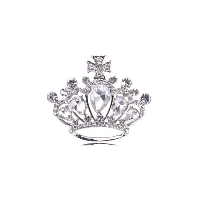 Fashion and Elegant Crown Brooch with Cubic Zirconia