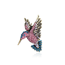 Load image into Gallery viewer, Fashion Bright Hummingbird Brooch with Pink Cubic Zirconia