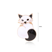 Load image into Gallery viewer, Simple and Cute Plated  Gold White Cat Brooch
