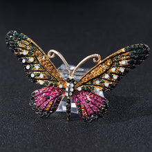 Load image into Gallery viewer, Fashion Bright Plated Gold Color Butterfly Brooch with Cubic Zirconia