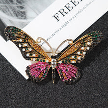 Load image into Gallery viewer, Fashion Bright Plated Gold Color Butterfly Brooch with Cubic Zirconia