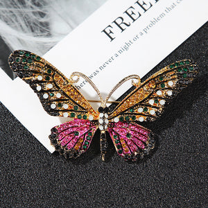 Fashion Bright Plated Gold Color Butterfly Brooch with Cubic Zirconia