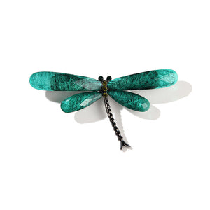 Simple and Fashion Green Dragonfly Brooch with Cubic Zirconia