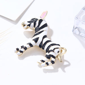 Fashion and Lovely Plated Gold Zebra Brooch