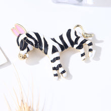 Load image into Gallery viewer, Fashion and Lovely Plated Gold Zebra Brooch