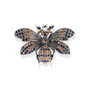 Fashion Vintage Butterfly Brooch with Blue Cubic Zirconia